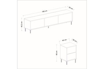 Tv-möbelset Imaj 180x35 cm Svart - Hanah Home - Möbler - TV- & Mediamöbler - TV-möbelset