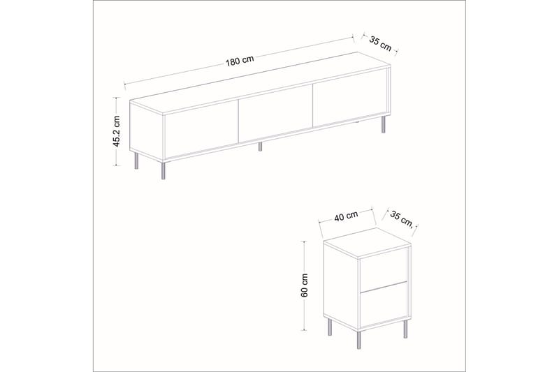 Tv-möbelset Imaj 180x35 cm Svart - Hanah Home - Möbler - TV- & Mediamöbler - TV-möbelset
