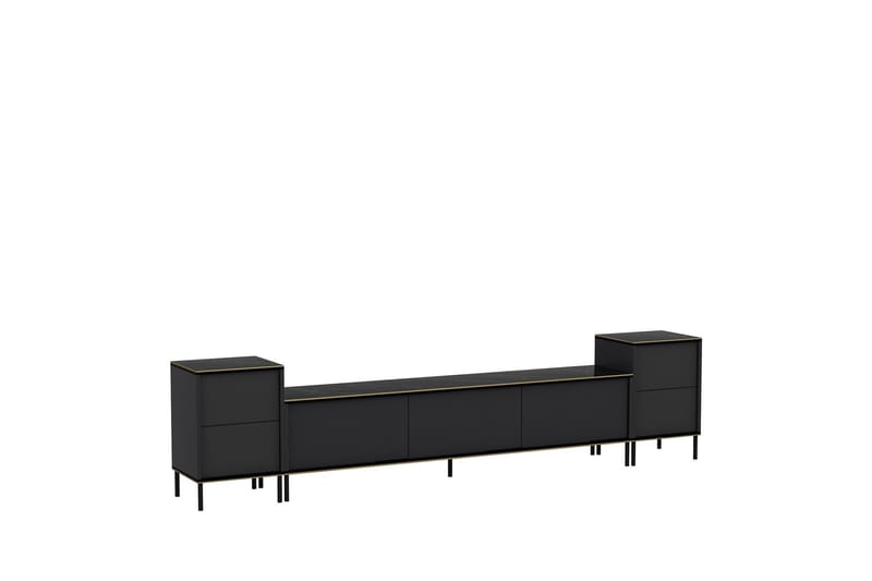 Tv-möbelset Imaj 180x35 cm Svart - Hanah Home - Möbler - TV- & Mediamöbler - TV-möbelset