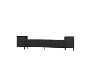Tv-möbelset Imaj 180x35 cm Svart - Hanah Home - Möbler - TV- & Mediamöbler - TV-möbelset