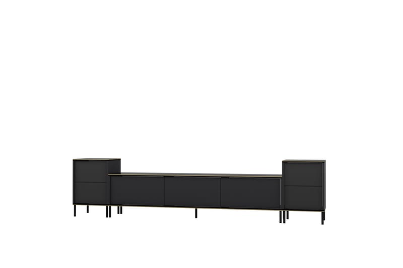Tv-möbelset Imaj 180x35 cm Svart - Hanah Home - Möbler - TV- & Mediamöbler - TV-möbelset