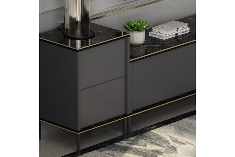 Imaj Tv-möbelset 180x35 cm Svart - Hanah Home - Möbler - TV- & Mediamöbler - TV-möbelset