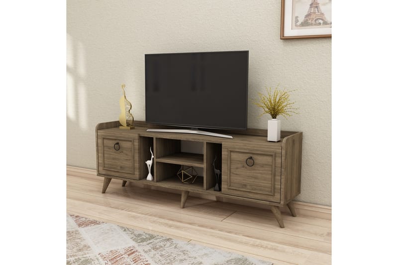 Tv-möbelset Irubhi 150x35 cm Brun - Hanah Home - Möbler - TV- & Mediamöbler - TV-möbelset