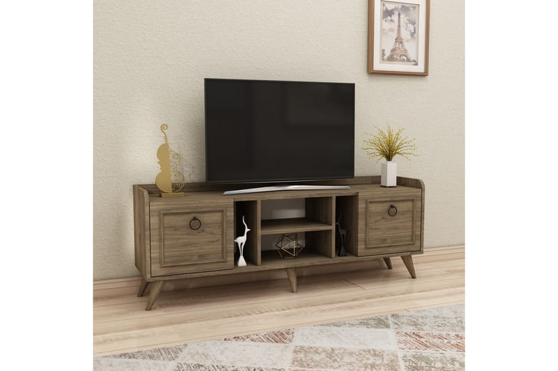 Tv-möbelset Irubhi 150x35 cm Brun - Hanah Home - Möbler - TV- & Mediamöbler - TV-möbelset