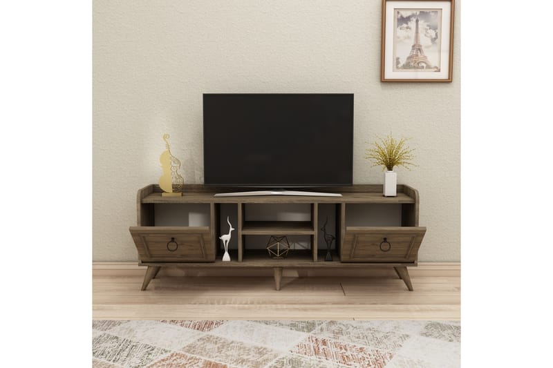 Tv-möbelset Irubhi 150x35 cm Brun - Hanah Home - Möbler - TV- & Mediamöbler - TV-möbelset