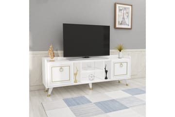 Tv-möbelset Irubhi 150x35 cm Vit/Guld - Hanah Home - Möbler - TV- & Mediamöbler - TV-möbelset