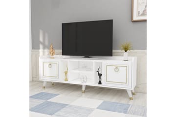 Tv-möbelset Irubhi 150x35 cm Vit/Guld - Hanah Home - Möbler - TV- & Mediamöbler - TV-möbelset