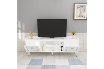 Tv-möbelset Irubhi 150x35 cm Vit/Guld - Hanah Home - Möbler - TV- & Mediamöbler - TV-möbelset