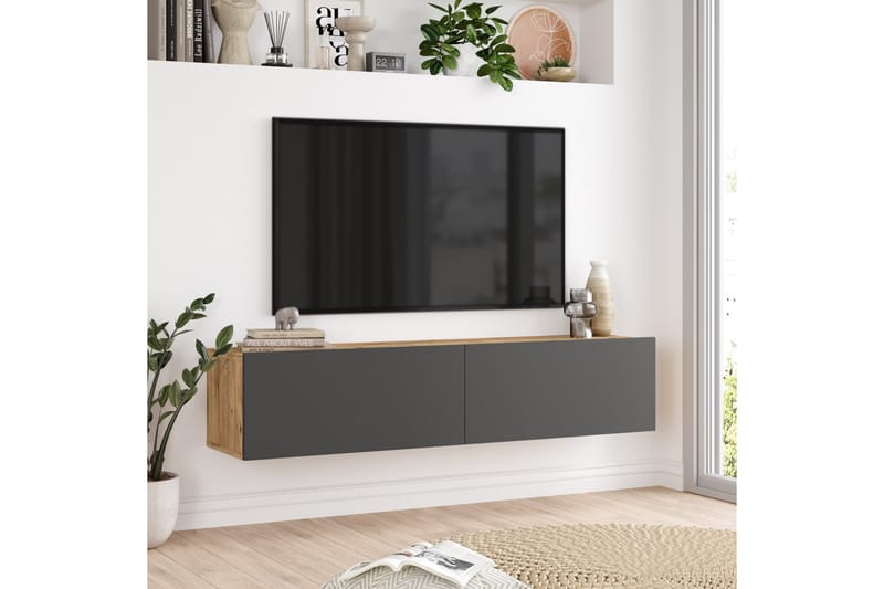 Tv-möbelset Jaivind 140x31,6 cm Mörkblå/Svart - Hanah Home - TV-möbelset