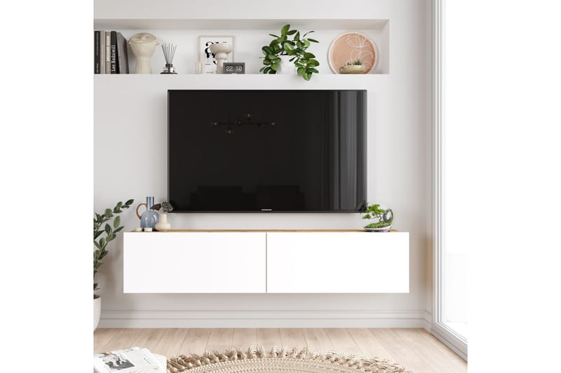 Tv-möbelset Jaivind 140x31,6 cm Mörkblå/Vit - Hanah Home - TV-möbelset
