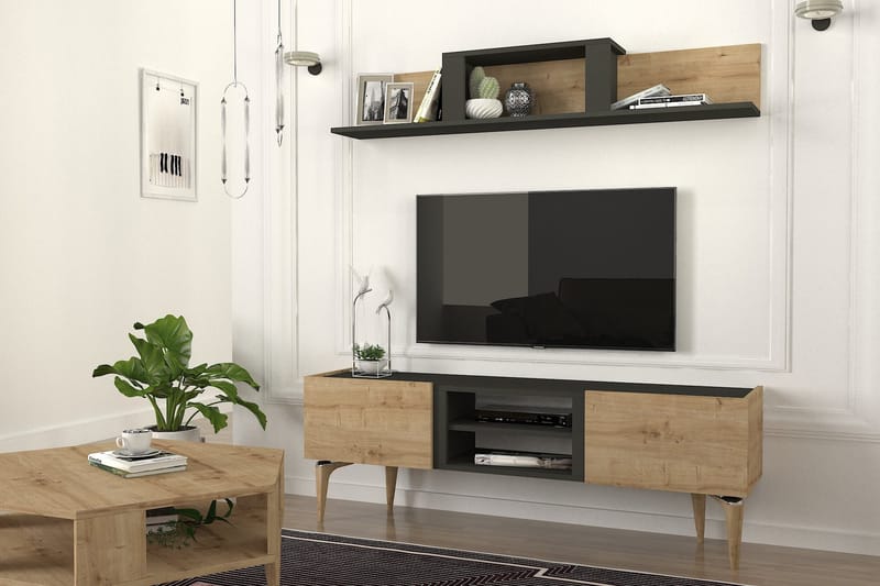 Tv-möbelset Kipera 154x36,8 cm Brun - Hanah Home - TV-möbelset