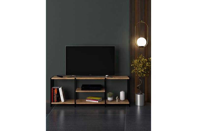 Tv-möbelset Lonhiene 124x26 cm Svart - Hanah Home - TV-möbelset