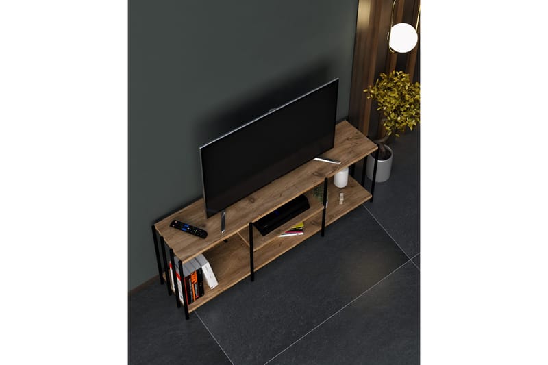 Tv-möbelset Lonhiene 124x26 cm Svart - Hanah Home - Möbler - TV- & Mediamöbler - TV-möbelset