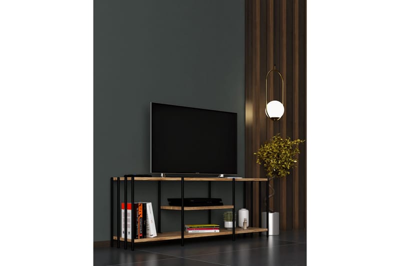 Tv-möbelset Lonhiene 124x26 cm Svart - Hanah Home - Möbler - TV- & Mediamöbler - TV-möbelset