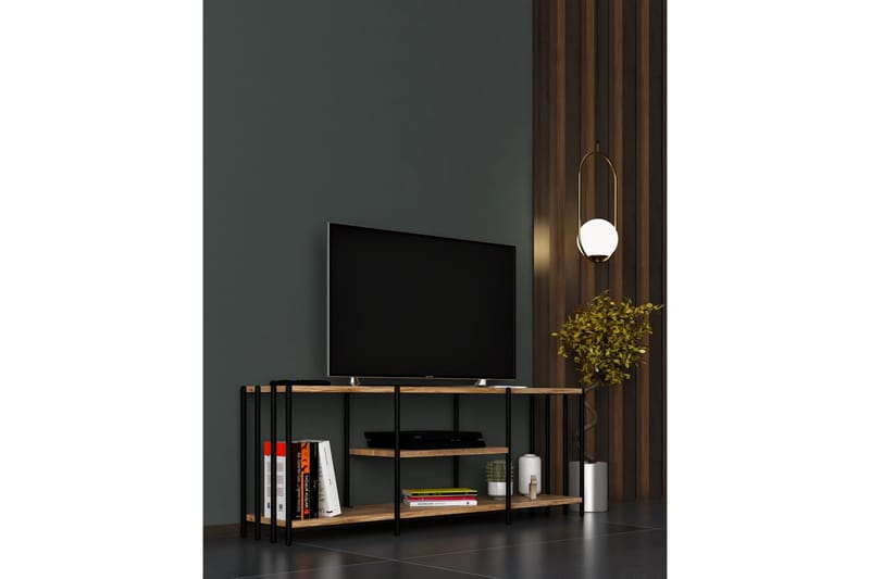 Tv-möbelset Lonhiene 124x26 cm Svart - Hanah Home - TV-möbelset