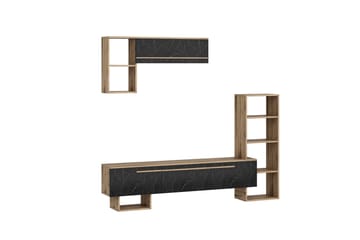 Tv-möbelset Mega 120x22 cm Brun/Svart