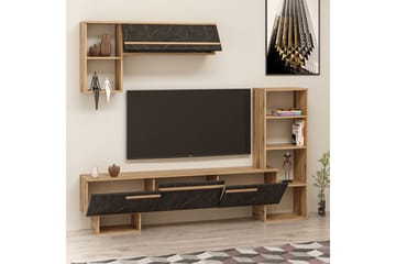 Tv-möbelset Mega 120x22 cm Brun/Svart - Hanah Home - Möbler - TV- & Mediamöbler - TV-möbelset