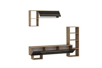 Tv-möbelset Mega 120x22 cm Brun/Svart - Hanah Home - Möbler - TV- & Mediamöbler - TV-möbelset