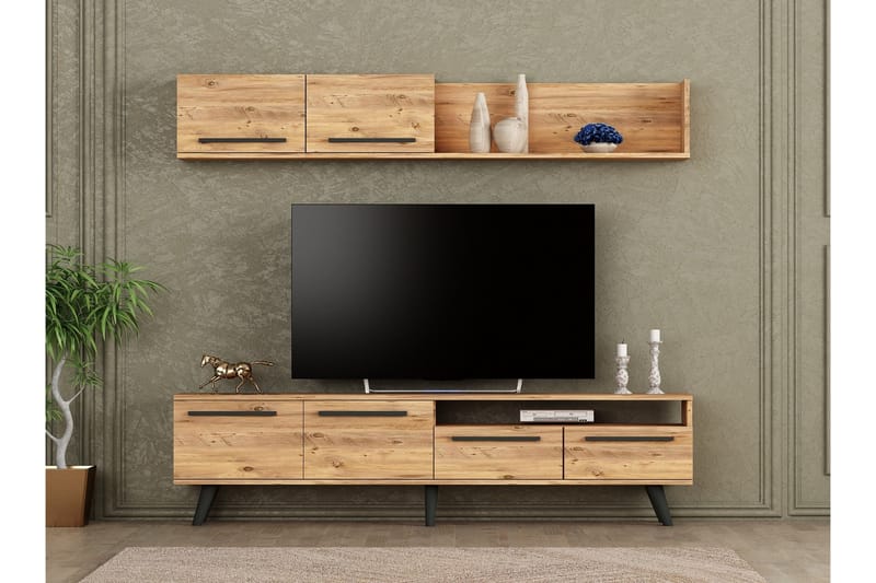 Tv-möbelset Mono 180x22 cm Mörkblå - Hanah Home - Möbler - TV- & Mediamöbler - TV-möbelset
