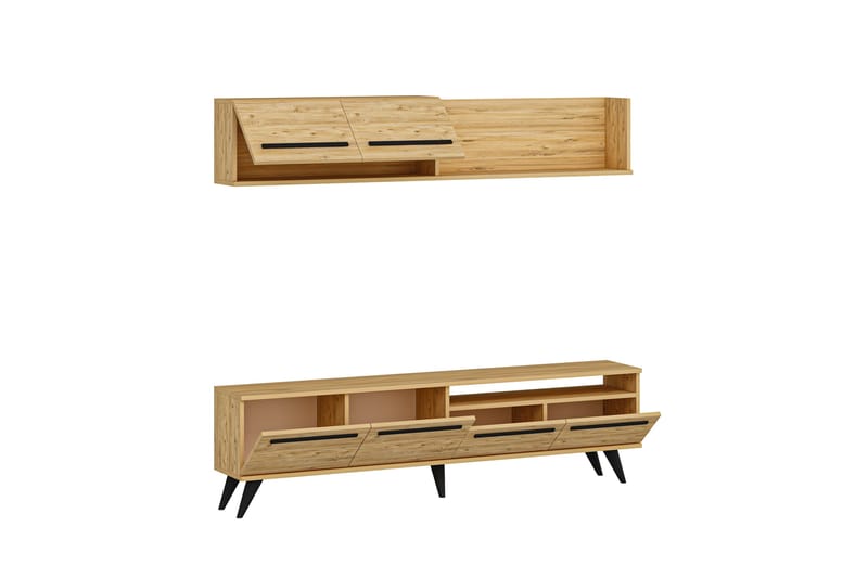 Tv-möbelset Mono 180x22 cm Mörkblå - Hanah Home - Möbler - TV- & Mediamöbler - TV-möbelset