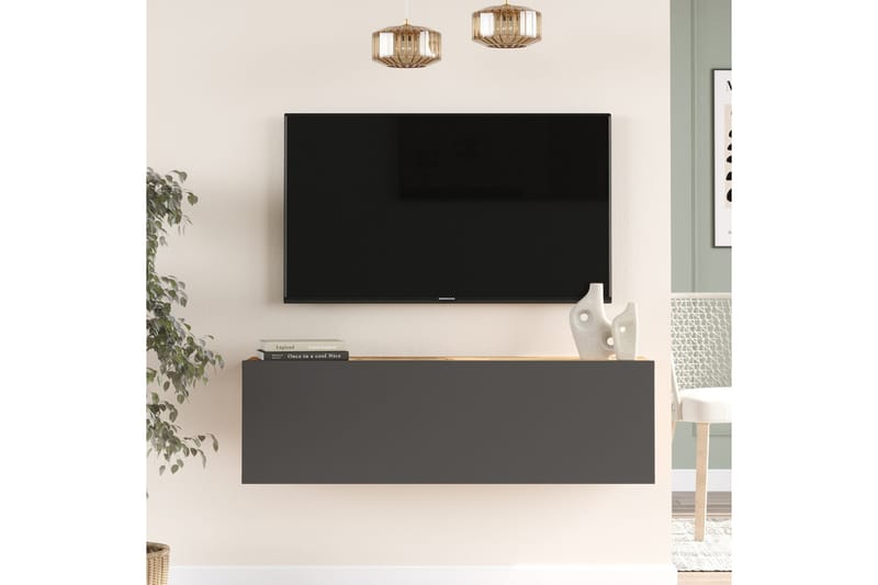 Tv-möbelset Nagpal 100x31,6 cm Mörkblå/Svart - Hanah Home - TV-möbelset