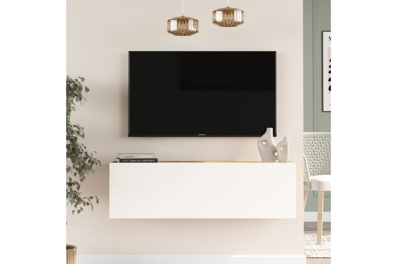 Tv-möbelset Nagpal 100x31,6 cm Mörkblå/Vit - Hanah Home - TV-möbelset