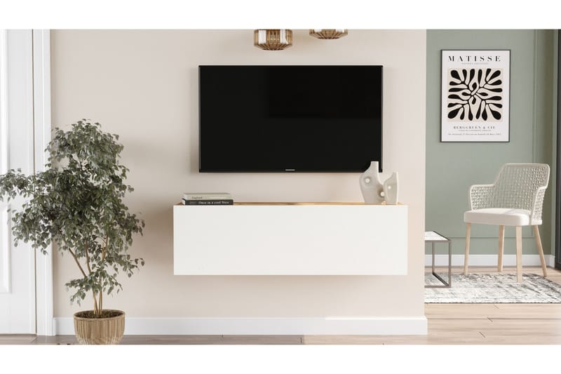 Tv-möbelset Nagpal 100x31,6 cm Mörkblå/Vit - Hanah Home - TV-möbelset
