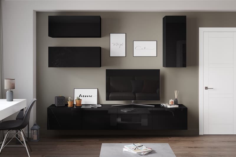 Tv-Möbelset Ronalom 41x240 cm - Svart - TV-möbelset
