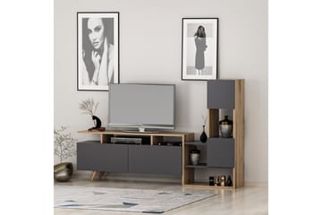 Tv-möbelset Showsley 55,4x31,6 cm Brun/Svart - Hanah Home - Möbler - TV- & Mediamöbler - TV-möbelset