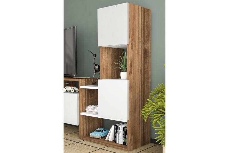 Tv-möbelset Showsley 55,4x31,6 cm Vit/Brun - Hanah Home - Möbler - TV- & Mediamöbler - TV-möbelset