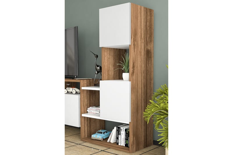 Tv-möbelset Showsley 55,4x31,6 cm Vit/Brun - Hanah Home - TV-möbelset