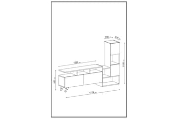 Tv-möbelset Showsley 55,4x31,6 cm Vit/Brun - Hanah Home - Möbler - TV- & Mediamöbler - TV-möbelset