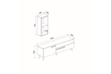 Tv-möbelset Zera 150x35 cm Brun/Svart - Hanah Home - Möbler - TV- & Mediamöbler - TV-möbelset