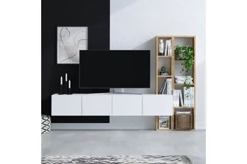 Pana Tv-möbelset 182x32 cm Vit/Brun - Hanah Home - Möbler - TV- & Mediamöbler - TV-möbelset