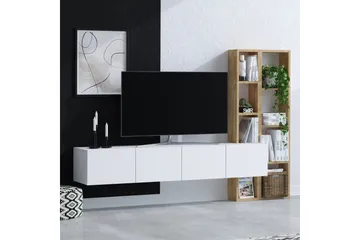 Pana Tv-möbelset 182x32 cm Vit/Brun - Hanah Home - Möbler - TV- & Mediamöbler - TV-möbelset
