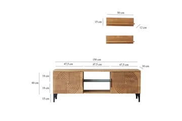 Andifli Tv-möbelset 50x15 cm - Brun - Möbler - TV- & Mediamöbler - TV-möbelset