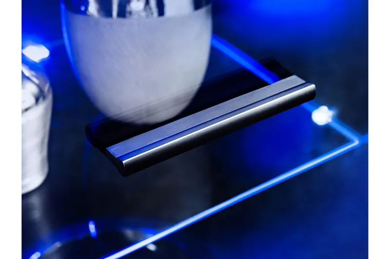 Apryl Modern TV Mediamöbel med Vitrinskåp och LED-belysning - Svart / Trä / Glas - Möbler - TV- & Mediamöbler - TV-möbelset