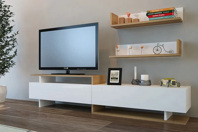 Ayaze Tv-bänk - Vit - Möbler - TV- & Mediamöbler - TV-möbelset