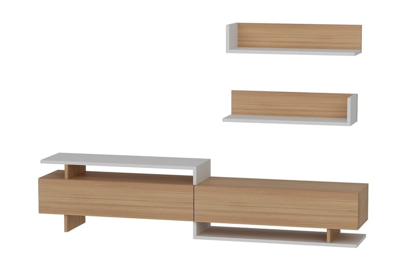 Ayaze Tv-bänk - Vit/Brun - Möbler - TV- & Mediamöbler - TV-möbelset