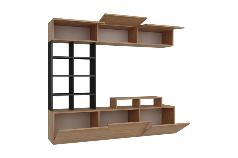 Decorotika Mediaförvaring - Teak/Svart - Möbler - TV- & Mediamöbler - TV-möbelset