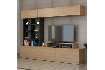 Decorotika Mediaförvaring - Teak/Svart - Möbler - TV- & Mediamöbler - TV-möbelset