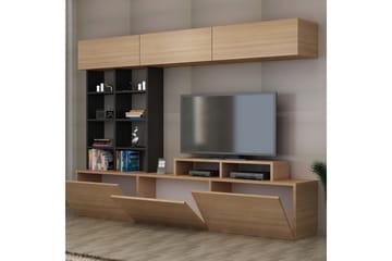 Decorotika Mediaförvaring - Teak/Svart - Möbler - TV- & Mediamöbler - TV-möbelset