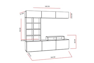 Decorotika Mediaförvaring - Teak/Svart - Möbler - TV- & Mediamöbler - TV-möbelset