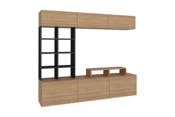 Decorotika Mediaförvaring - Teak/Svart - Möbler - TV- & Mediamöbler - TV-möbelset