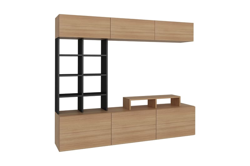 Decorotika Mediaförvaring - Teak/Svart - Möbler - TV- & Mediamöbler - TV-möbelset