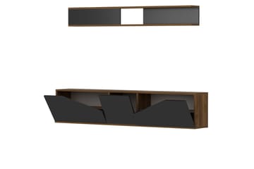 Decorotika Tv-bänk med Hylla - Valnöt/Svart - Möbler - TV- & Mediamöbler - TV-möbelset