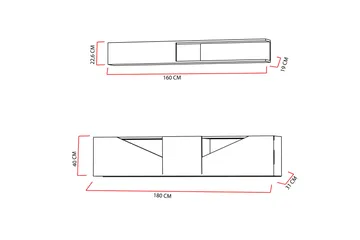 Decorotika Tv-bänk med Hylla - Valnöt/Svart - Möbler - TV- & Mediamöbler - TV-möbelset
