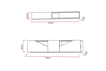 Decorotika Tv-bänk med Hylla - Valnöt/Svart - Möbler - TV- & Mediamöbler - TV-möbelset