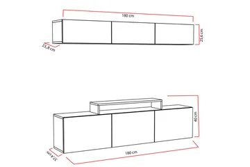 Decorotika Tv-bänk - Vit - Möbler - TV- & Mediamöbler - TV-möbelset