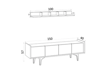 Desgrar Tv-möbelset 150x57 cm - Blå - Möbler - TV- & Mediamöbler - TV-möbelset